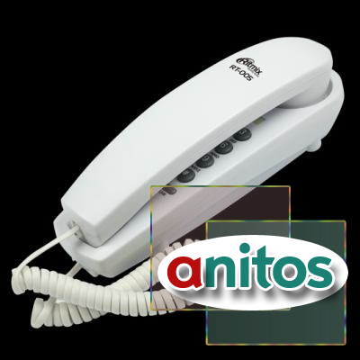 Телефон проводной RITMIX RT-005 white, Проводной телефонный аппарат без дисплея  (настольный/настенн