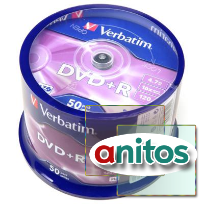 Компакт диск DVD записываемый Verbatim 43550 DVD+R 4.7 GB 16x CB/50