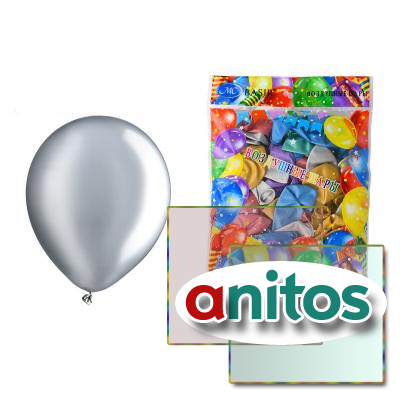 Воздушные шарики: супер металлик, цветные /ассорти/, в упаковке 50 штук, размер №12.