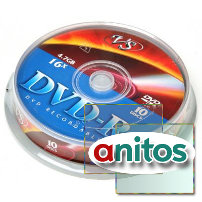 Компакт диск DVD записываемый VS DVD-R 4.7 GB 16x CB/10