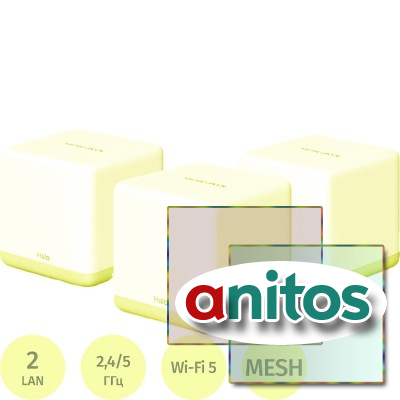 Wi-Fi mesh ������� Mercusys Halo H30(3-pack) AC1200 3��/��