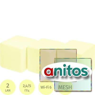 Wi-Fi Mesh ������� Mercusys Halo H60X(3-pack) 3��/��