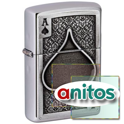  ZIPPO Ace Of Spades   Brushed Chrome, /, , 38x13x57 