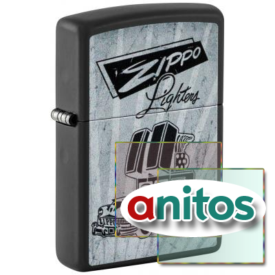 Зажигалка ZIPPO Car Design с покрытием Black Matte, латунь/сталь, черная, 38x13x57 мм