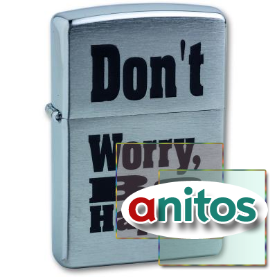  ZIPPO Don`t Worry,   Brushed Chrome, /, , 38x13x57 