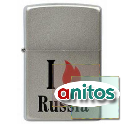 Зажигалка ZIPPO Flame Russia, с покрытием Satin Chrome™, латунь/сталь, серебристая, 36x12x56 мм
