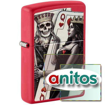  ZIPPO Skull King Queen Beauty   Red Matte, /, , 38x13x57 
