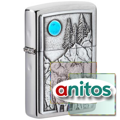  ZIPPO Wolf Design   Brushed Chrome, /, , 36x12x56 