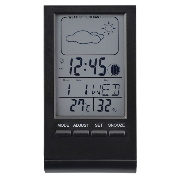 Perfeo Часы-метеостанция Angle, чёрный, (PF-S2092) время, температура, влажность, дата