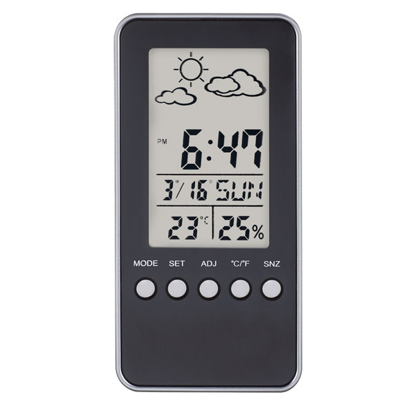 Perfeo Часы-метеостанция Window, чёрный, (PF-S002A) время, температура, влажность, дата
