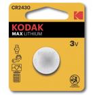 батарейка дисковая литиевая KODAK CR2430/1BL MAX Lithium