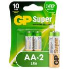 Батарейки Батарейки GP Super AA/LR6/15A алкалин. бл/2 GP15A-2CR2