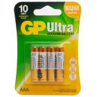 Батарейки Батарейки GP Ultra AAA/LR03/24A алкалин., бл/4 GP24AU-2CR4