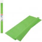 Цветная бумага крепированная плотная, растяжение до 45%, 32 г/м2, BRAUBERG, рулон, светло-зеленая, 50х250 см, 126536