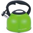 Чайник для плиты WILLMARK WTK-3229SS (2,5л, со свистком, техн. Easy spout open)Зеленый
