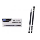 Гелевая ручка: одноразовая-увеличенный объём чернил; пластиковый полупрозрачный корпус, гранёный наконечник, игольчатый-0,5 mm, цвет чернил чёрный.