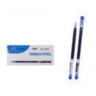Гелевая ручка: одноразовая-увеличенный объём чернил; пластиковый полупрозрачный корпус, гранёный наконечник, игольчатый-0,5 mm, цвет чернил синий.