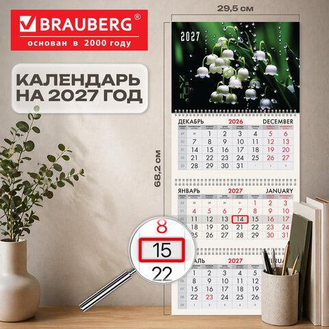 ��������� ����������� 2027 �., 3 �����, 3 ������, �������, �����, BRAUBERG, �������, 118266