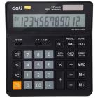 Калькулятор настольный Deli EM01020 черный 12-разр.Функция вычисл.налога