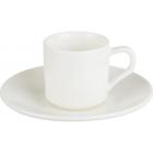 Кофейная пара Wilmax белая, фарфор, чашка 90 мл., блюдце WL-993007