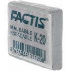 Ластик-клячка FACTIS K 20 (Испания), 37х29х10 мм, серый, прямоугольный, супермягкий, натуральный каучук, CCFK20