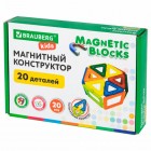 ��������� ����������� MAGNETIC BLOCKS, 20 ��������� �������, BRAUBERG KIDS, 665718