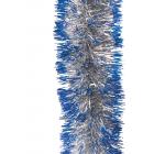 Мишура 1 штука, диаметр 70 мм, длина 2 м, серебро с синими кончиками, 71734