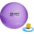 Мяч для фитнеса «ФИТБОЛ-65» Bradex SF 0718 с насосом, 
фиолетовый