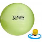 Мяч для фитнеса «ФИТБОЛ-65» Bradex SF 0720 с насосом, 
салатовый