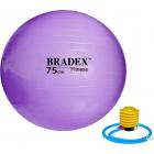 Мяч для фитнеса «ФИТБОЛ-75» Bradex SF 0719 с насосом, 
фиолетовый