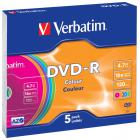   Verbatim DVD-R 4,7Gb 16 Slim/5 43557 Color