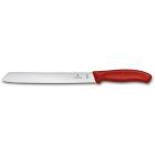 Нож для хлеба VICTORINOX SwissClassic, лезвие 21 см с волнистой заточкой, красный, в блистере