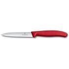 Нож для овощей VICTORINOX SwissClassic, лезвие 10 см с серрейторной заточкой, красный