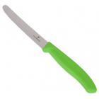 Нож Victorinox для томатов и сосисок, лезвие 11 см волнистое, зеленый