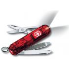 Нож-брелок VICTORINOX Swiss Lite, 58 мм, 7 функций, полупрозрачный красный