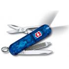 Нож-брелок VICTORINOX Swiss Lite, 58 мм, 7 функций, полупрозрачный синий