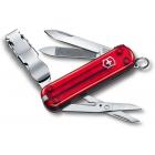 Нож-брелок VICTORINOX NailClip 580, 65 мм, 8 функций, полупрозрачный красный