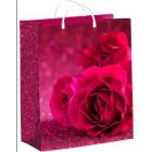 Пакет подарочный 26х24+10 из мягкого пластика (Малиновые розы) Россия