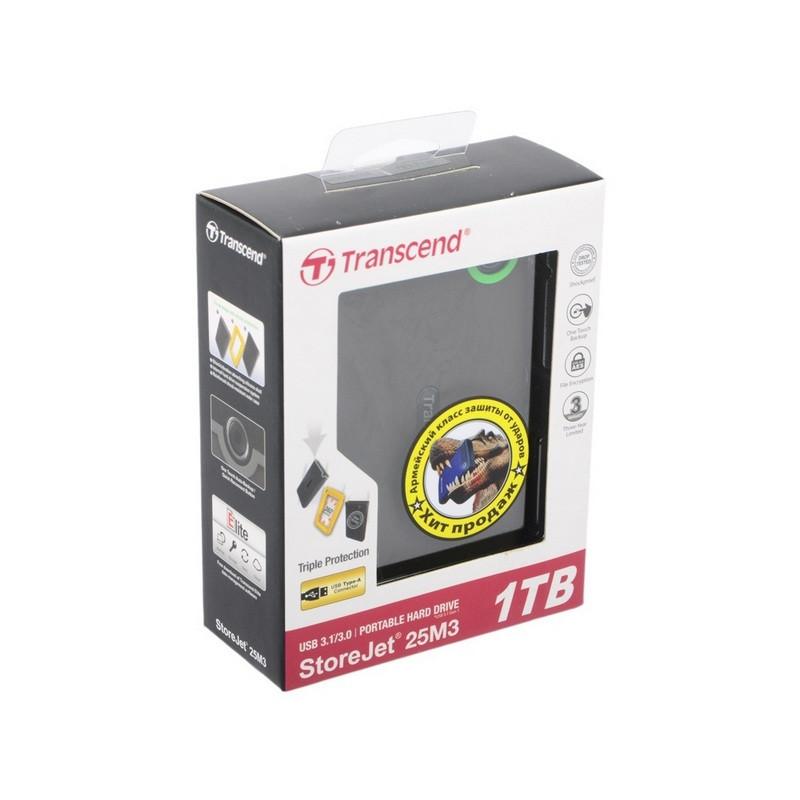  HDD Transcend 25M3 1TB USB3.0Anti-shock(TS1TSJ25M3)2,5