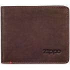 Портмоне ZIPPO, коричневое, натуральная кожа, 11x1,2x10 см