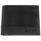 Портмоне ZIPPO с защитой от сканирования RFID, чёрное, натуральная кожа, 10,5x1,5x9 см