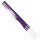 Расческа Dewal Beauty для начеса с металлическими зубцами, фиолетовая 19,0 см
