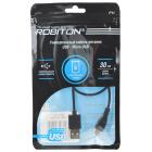 кабель ROBITON P11 USB A - MicroUSB, 0,3м черный PH1
