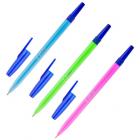 Ручка шариковая СТАММ 049 синяя 1,0мм флуоресцент. корпус в ассортим РШ01