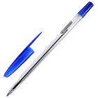 Ручка шариковая СТАММ 111 синяя, 0,7мм, прозрачный корпус РС21