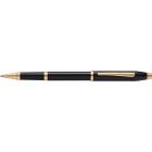 Ручка-роллер Cross Century II Black lacquer, черный лак с позолотой 23К
