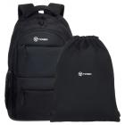 Рюкзак Torber Class X, черный, 45x30x18 см + Мешок для обуви в подарок!