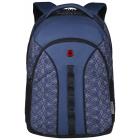 Рюкзак WENGER 16'', синий со светоотражающим принтом, полиэстер, 35x27x47 см, 27 л
