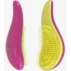 Щетка массажная Dewal Beauty, для легкого расчесывания волос, мини с ручкой цвет розово-желтый