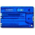 Швейцарская карточка VICTORINOX SwissCard Quattro, 13 функций, полупрозрачная синяя